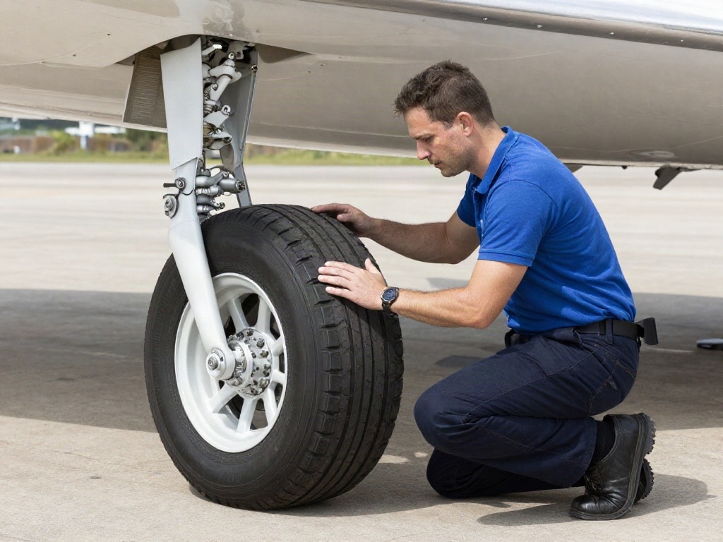 Businessjet Reifen Wartung