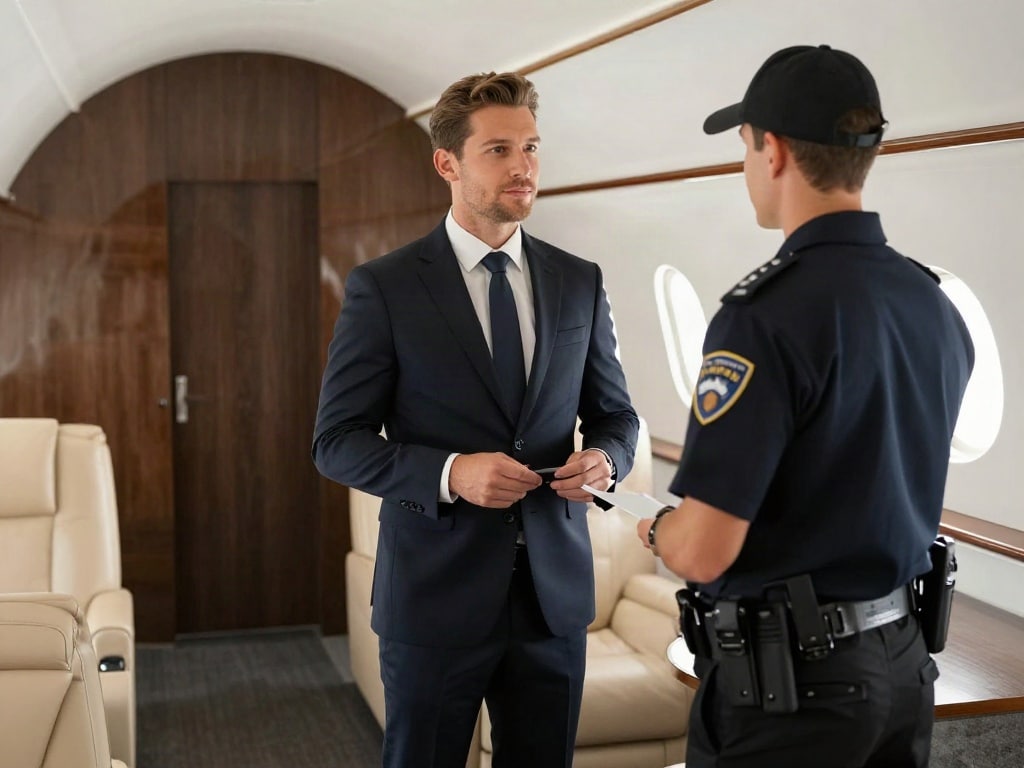 Privatjet Sicherheitskontrolle
