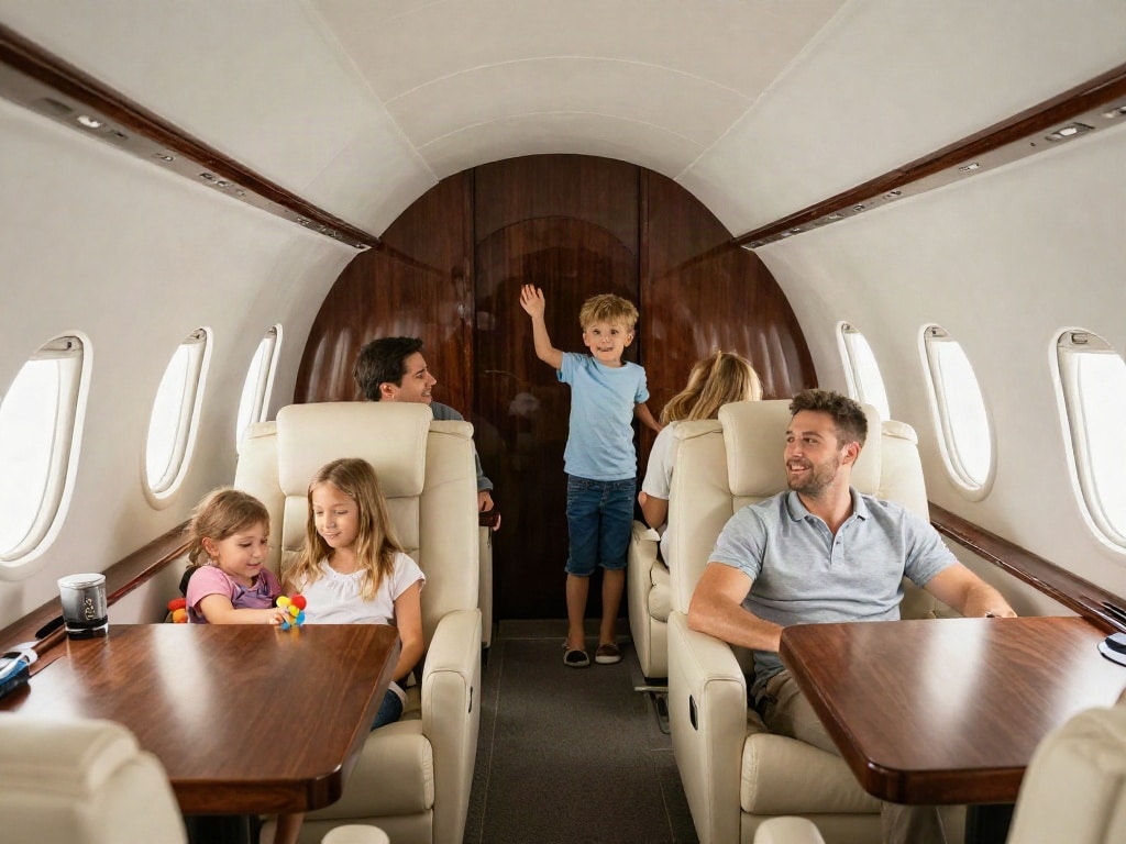 Privatjet für Familien chartern