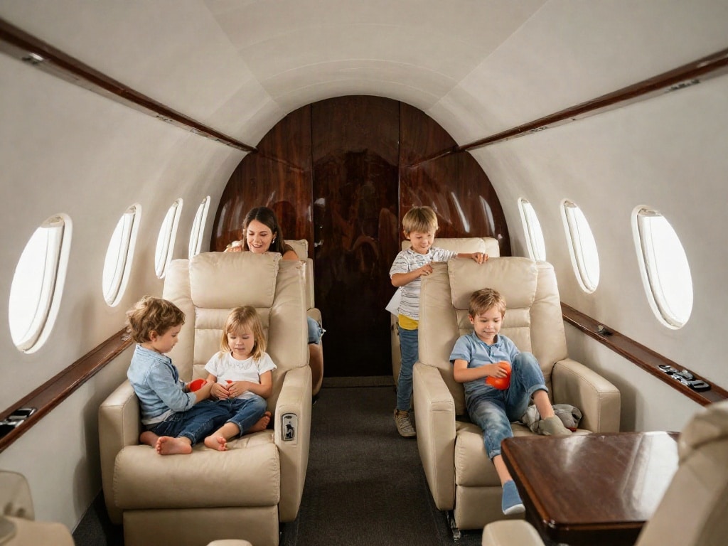 Privatjet mit Kindern chartern