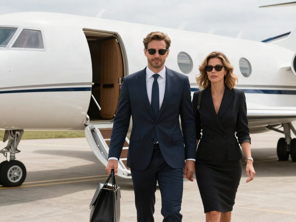Privatjet wie früh Flughafen