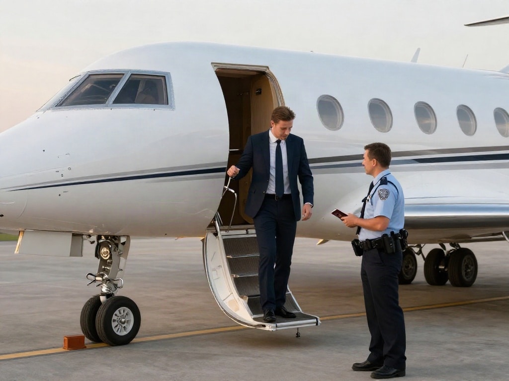 Privatjet Passkontrolle Einreise