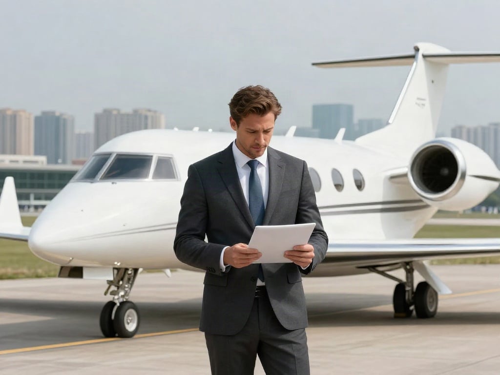 Privatjet landen